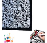 DIY Coloring Blanket with Markers,Color Your Own Blankets,Soft Cozy Drawing Throw Blanket,Fuzzy Velvet Creative Personalized Art Project,Holiday or Special Occasion Gift for Kids and Aduilts (I)
