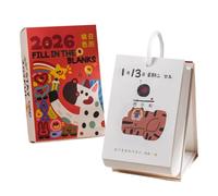 DIY Coloring Calendar 2026, Artistic Desk Planner, Paper Organizer, Creative Yearly Calendar, Home Accessories for Office Dorm, Wall Decoration for Bedroom Living Room, School Nursery Shop