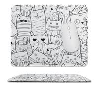 DIY Coloring Mouse Pad - Doodle Cats Pattern, Customizable Creative Mouse Mat, Ideal for Office, Gaming & Art Lovers