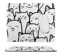 DIY Coloring Mouse Pad - Happy Cats Doodle, Customizable Creative Mouse Mat, Ideal for Office, Gaming & Art Lovers