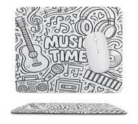 DIY Coloring Mouse Pad - Music Time Doodle, Customizable Creative Mouse Mat, Ideal for Office, Gaming & Art Lovers