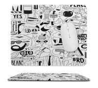 DIY Coloring Mouse Pad - Retro Pop Doodle Print, Customizable Creative Mouse Mat, Ideal for Office, Gaming & Art Lovers