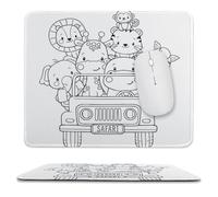 DIY Coloring Mouse Pad - Safari Animals, Customizable Creative Mouse Mat, Ideal for Office, Gaming & Art Lovers