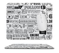 DIY Coloring Mouse Pad - Social Media Doodle Art, Customizable Creative Mouse Mat, Ideal for Office, Gaming & Art Lovers