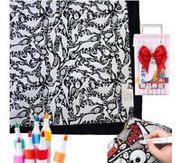 DIY Colouring Blanket 50x60in/150 * 125cm Creative Art Dyed Fabric Washable Plush Blanket with Colored Pens, Home Decor Dinosaur Thin