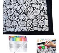 DIY Colouring Blanket for Adults, Colouring Blanket with 30 Colour Markers, Colour Your Own Throw Blankets, Creative Paint Your Own Blankets, Stress Relief Craft Home Decor Gift (Highland cattle)