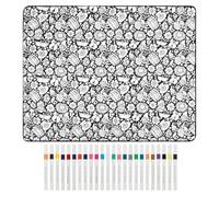 DIY Colouring Blanket for Adults | Washable Reusable Color Your Own Blankets | Creative Personalized Drawing Art Project with 24 Markers for Living Room Bedroom