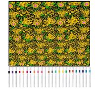 DIY Colouring Blanket with 24 Colour Markers,59x45 Inch Creative Art Custom Dyed Fabric Blanket,Color Your Own Blankets,Washable Fabric for Re-Coloring,Personalized Soft Drawing Throw Home Décor