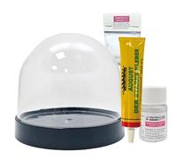 DIY Complete Craft Set for Plastic Snow Globe for FIMO Black with Snow, Glitter, Water Clear & Glue | Do it Yourself Snow Globe Set Plastic | Round Shape 86 x 75 mm 40150