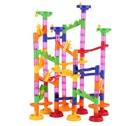 DIY Construction Marble Race Run Maze Balls Track Building Blocks Educational Toy for Kids and Family ABS Plastic Colorful 38x30x11cm 600g