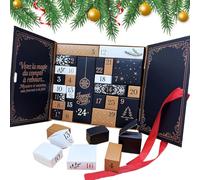 DIY Countdown Box - Empty 24 Day Holiday Calendar, Festive with Compartments for Surprises | Refillable Christmas Box for Kids, Adults, Family and Friends at Parties and Celebrations