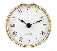 DIY Craft Clock Insert 80mm with Clear Cover and Elegant Rim Design, Features Arabic or Roman Numerals for Easy Time Reading (gold)