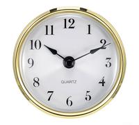 DIY Craft Clock Insert 80mm with Clear Cover and Elegant Rim Design, Features Arabic or Roman Numerals for Easy Time Reading (gold Arabia)