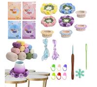 DIY Craft - Crochet Set for Beginners | Crochet Set, Flower Pot Coaster Starter Set with Crochet Hooks, Yarn, Marker, Step by Step Instructions, DIY Craft Set for Adults and Children, Perfect Gift