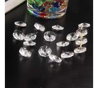 DIY Craft Essentials Pack of 50 Transparent 14mm Octagonal Glass Beads for Chandeliers
