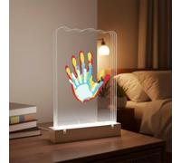DIY Craft Keepsake Set with Glowing Frame - Baby Safe Clay Alternative for Hand Prints - Unique Family for Mom and Dad 31x20cm