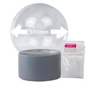DIY Craft Set with 1 x Snow | Do it Yourself with Glass Ball and Polyresin Base Grey | 100 mm Diameter 120 mm Height | Make Your Own Shake Ball | 40054