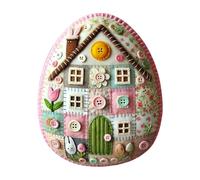 Diy Crafts for Adults Patchwork Egg DIY Kit Patchwork Egg Chick Craft Kit With Material Package Instructions Handmade Embroidered Easter Eggs Home Easter Eggs Pom Poms Arts And Crafts (C, A)