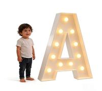 DIY Create Words Alphabet Lamp For Birthday Party Wedding Anniversary Home,Letter Backdrop Decoration LED Light, 2.3/3.3/4ft Marquee Cardboard(A,120cm/4ft)
