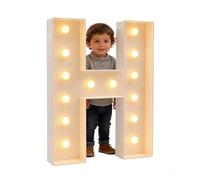 DIY Create Words Alphabet Lamp For Birthday Party Wedding Anniversary Home,Letter Backdrop Decoration LED Light, 2.3/3.3/4ft Marquee Cardboard(H,70cm/2.3ft)