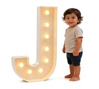 DIY Create Words Alphabet Lamp For Birthday Party Wedding Anniversary Home,Letter Backdrop Decoration LED Light, 2.3/3.3/4ft Marquee Cardboard(J,120cm/4ft)
