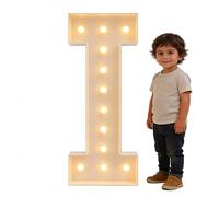 DIY Create Words Alphabet Lamp For Birthday Party Wedding Anniversary Home,Letter Backdrop Decoration LED Light, 2.3/3.3/4ft Marquee Cardboard(I,120cm/4ft)