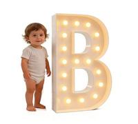 DIY Create Words Alphabet Lamp For Birthday Party Wedding Anniversary Home,Letter Backdrop Decoration LED Light, 2.3/3.3/4ft Marquee Cardboard(B,70cm/2.3ft)
