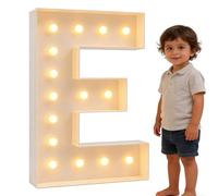 DIY Create Words Alphabet Lamp For Birthday Party Wedding Anniversary Home,Letter Backdrop Decoration LED Light, 2.3/3.3/4ft Marquee Cardboard(E,70cm/2.3ft)