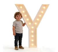 DIY Create Words Alphabet Lamp For Birthday Party Wedding Anniversary Home,Letter Backdrop Decoration LED Light, 2.3/3.3/4ft Marquee Cardboard(Y,100cm/3.3ft)