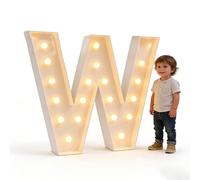 DIY Create Words Alphabet Lamp For Birthday Party Wedding Anniversary Home,Letter Backdrop Decoration LED Light, 2.3/3.3/4ft Marquee Cardboard(W,70cm/2.3ft)