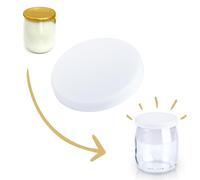 DIY Creation - 24 Lids for La Laitière yogurt jars and other glass jars with a diameter of 56 mm - Made in France - Clipsable, Airtight, Leak-proof - BPA Free, Food Grade