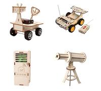 DIY Creative Handmade Technology Toys, DC Motor Kit Stem Mini Electric Motor Kit for DIY Science Projects, AA Battery Holder, Plastic Gears, Electrical Engineering Ki (M)