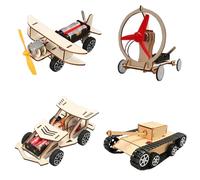 DIY Creative Handmade Technology Toys, Mini Electric DC Motor Kit for DIY Science Projects, AA Battery Holder, Plastic Gears, for Boys and Girls (Set 1)