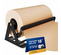 DIY Crew 18 Inch Paper Roll Dispenser and Cutter - Heavy-Duty Wall Mountable, Non Slip Tabletop - Kraft, Freezer, Butcher Paper - Up to 1000ft Rolls
