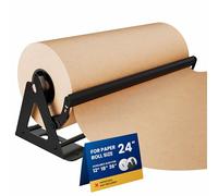 DIY Crew 24 Inch Paper Roll Dispenser and Cutter - Heavy-Duty Wall Mountable, Non Slip Tabletop - Kraft, Freezer, Butcher Paper - Up to 1000ft Rolls