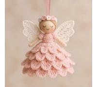 DIY Crochet Angel Ornament Kit, Unique Christmas Angels Kit for Beginners, Christmas Tree Decoration, Cute Party Handmade Holiday Crochets Decorations (D)
