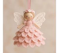 DIY Crochet Angel Set: Crochet Pattern for Beginners with Yarn, Hook and Filling - Make Your Own Christmas Tree Jewellery, Handmade Angel for Decoration, Craft Fun for Adults and Children (2)