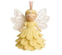 DIY Crochet Angels Ornament Kit - Handmade Yarn Craft Set for Beginners, Christmas Tree Hanging Decoration, Crochet Doll Ornament, Perfect Holiday Gifts for Adults (Yellow)