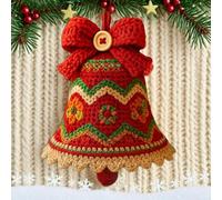 DIY Crochet Christmas Bell Ornament Kit, Complete Beginner Christmas Craft Kit with Yarn & Instructions,Handmade Holiday Tree Decor, Festive Gift Making Supplies for Xmas Crafting