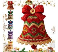 DIY Crochet Christmas Bell Ornament Kit, Complete Beginner Craft Kit with Yarn & Instructions, Handmade Holiday Tree Decor, Festive Gift Making Supplies for Christmas Crafting (Z)