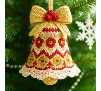 DIY Crochet Christmas Bell Ornament Kit, Hand-Knitted Santa Claus Bells Decoration, 2026 New DIY Crochet Christmas Bell Ornament Kit, Perfect Beginner Christmas Kit for Crafting a Personalized