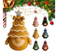 DIY Crochet Christmas Tree Gnome Kit for Beginners: Cute Santa Claus Gnomes Doll Crocheting Kits with Yarn, Hook, Ornaments & Pattern, for Festive Tree Decor (1 pc-FP-Yello)