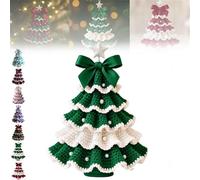 DIY Crochet Christmas Tree Kit - Handmade Holiday Decoration Set, Christmas Tree Crochet Kit, Detailed Instructions, Simple and Easy to Learn, and Easy for Beginners to Master (Green)