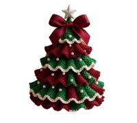 DIY Crochet Christmas Tree Kit - Handmade Holiday Decoration Set, Christmas Tree Crochet Kit, Holiday Crochet Set with Christmas Beads and Decorations for Beginners Crochet Gift (Red & Green)