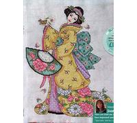 DIY Cross Stitch Needlework Kits for Adults Eastern Geisha 11CT Stamped Cross-Stitching Supplies Kits Printed Pattern Fabric Embroidery Needlepoint Crafts 16x20 inch