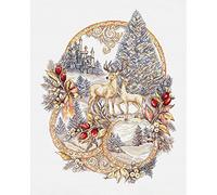DIY Cross Stitch Partial Embroidery Kit Counted Christmas Reindeer Cotton Gifts