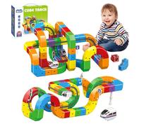 DIY Cube Track Set, 51/81/123 PCS Building Toy with USB Rechargeable Electric Train, Educational Railway System for Kids, Creative Play with Loops, Arches & Crossroads