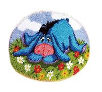 DIY Cushion Carpet Floor Mat Rug Latch Hook Kits Sofa Seat Cover Hand Craft Cartoon Round Crocheting Baby Kids Gift 19x19 Inch (Round-12)