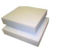 DIY Cushion Oval/Rounded Corners D Shape Tapered Dining Chair Seat Pads Upholstery Blue Foam for Chair Seat Pads Cushions Indoor/Outdoor Sofa Seat Replacement (20" X 20" X 3", White Square)