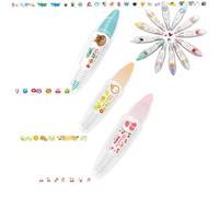 DIY Cute Animals Press Type Decorative Pen, DIY Lace Decoration Tape Pen, Animal Press Decorative Pens, Creative Cartoon Pattern Decorative Tape, Lace Correction Tape Roller Pen For Kids (3PCS-F)